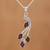Garnet pendant necklace, 'Cherished Bouquet' - Garnet and Rhodium Plated Silver Pendant Necklace