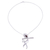 Garnet pendant necklace, 'Melodious Krishna' - Music Themed Krishna Garnet Pendant Necklace