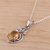Citrine pendant necklace, 'Golden Bud' - Four Carat Citrine Necklace in Rhodium Plated Silver (image 2b) thumbail