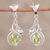 Peridot dangle earrings, 'Green Temptations' - Peridot and Rhodium Plated Sterling Silver Dangle Earrings thumbail