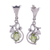 Peridot dangle earrings, 'Green Temptations' - Peridot and Rhodium Plated Sterling Silver Dangle Earrings (image 2a) thumbail