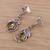 Peridot dangle earrings, 'Green Temptations' - Peridot and Rhodium Plated Sterling Silver Dangle Earrings (image 2b) thumbail