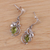 Peridot dangle earrings, 'Green Temptations' - Peridot and Rhodium Plated Sterling Silver Dangle Earrings (image 2c) thumbail