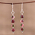 Quartz dangle earrings, 'Happy Delight' - Quartz and Sterling Silver Dangle Earrings from India (image 2) thumbail
