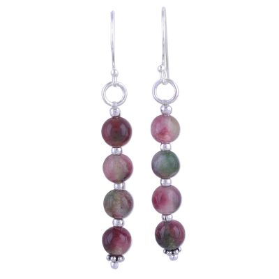 Quartz and Sterling Silver Dangle Earrings from India