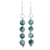 Quartz dangle earrings, 'Happy Delight in Green' - Quartz and Silver Dangle Earrings in Green from India thumbail