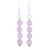 Quartz dangle earrings, 'Happy Delight in Pink' - Pink Quartz and Sterling Silver Dangle Earrings from India thumbail
