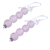 Quartz dangle earrings, 'Happy Delight in Pink' - Pink Quartz and Sterling Silver Dangle Earrings from India (image 2c) thumbail