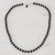 Quartz beaded necklace, 'Happy Delight in Black' - Quartz and Silver Beaded Necklace in Black from India (image 2) thumbail