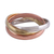 Sterling silver, copper, and brass band ring, 'Classic Trio' - Sterling Silver Copper and Brass Band Ring from India thumbail