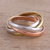 Sterling silver, copper, and brass multi-band ring, 'Classic Quintet' - Sterling Silver Copper and Brass Band Ring from India thumbail