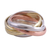 Sterling silver, copper, and brass multi-band ring, 'Classic Quintet' - Sterling Silver Copper and Brass Band Ring from India (image 2a) thumbail