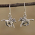 Sterling silver dangle earrings, 'Winning Horses' - Handcrafted Sterling Silver Horse Dangle Earrings from India (image 2) thumbail