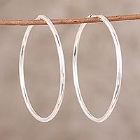 Featured review for Sterling silver hoop earrings, Timeless Charm