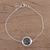 Labradorite pendant bracelet, 'Circular Shine' - Labradorite and Sterling Silver Pendant Bracelet from India