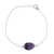 Amethyst pendant bracelet, 'Trendy Egg' - Amethyst and Sterling Silver Pendant Bracelet from India (image 2a) thumbail