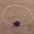 Amethyst pendant bracelet, 'Trendy Egg' - Amethyst and Sterling Silver Pendant Bracelet from India (image 2b) thumbail