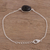 Smoky quartz pendant bracelet, 'Trendy Egg' - Smoky Quartz Egg-Shaped Pendant Bracelet from India (image 2c) thumbail