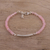 Rose quartz pendant bracelet, 'Beauty Is Infinite' - Rose Quartz Beaded Pendant Bracelet from India (image 2) thumbail
