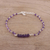 Amethyst link bracelet, 'Luminous Purple' - Handcrafted Amethyst and Sterling Silver Link Bracelet (image 2) thumbail