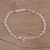Rainbow moonstone link bracelet, 'Luminous White' - Rainbow Moonstone and Sterling Silver Link Bracelet (image 2c) thumbail