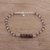 Smoky quartz link bracelet, 'Luminous Brown' - Handcrafted Smoky Quartz and Sterling Silver Link Bracelet