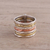 Mixed metal band ring, 'Classic Alliance' - Sterling Silver Copper and Brass Band Ring from India thumbail