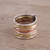 Mixed metal band ring, 'Classic Alliance' - Sterling Silver Copper and Brass Band Ring from India (image 2b) thumbail