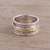 Sterling silver meditation spinner ring, 'Beautiful Rotation' - Sterling Silver and Brass Spinner Ring from India (image 2) thumbail