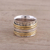 Sterling silver meditation spinner ring, 'Five Rotations' - Handmade Sterling Silver and Brass Spinner Ring from India thumbail