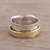 Sterling silver and brass meditation spinner ring, 'Contrasting Beauty' - Sterling Silver and Brass Meditation Ring from India (image 2) thumbail