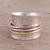 Sterling silver meditation spinner ring, 'Stylish Textures' - Sterling Silver India Meditation Ring with Copper and Brass (image 2) thumbail
