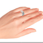 Cultured pearl meditation spinner ring, 'Luminous Floral' - Cultured Pearl and Sterling Silver Meditation Spinner Ring