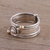 Sterling silver meditation spinner ring, 'Floral Splendor' - Handmade Sterling Silver and Brass Indian Meditation Ring (image 2b) thumbail