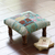 Embellished ottoman, 'Rajasthani Patchwork' - Fair Trade Embellished Ottoman Foot Stool from India