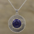 Lapis lazuli pendant necklace, 'Triangular Sun Rays' - Lapis Lazuli and Sterling Silver Necklace from India
