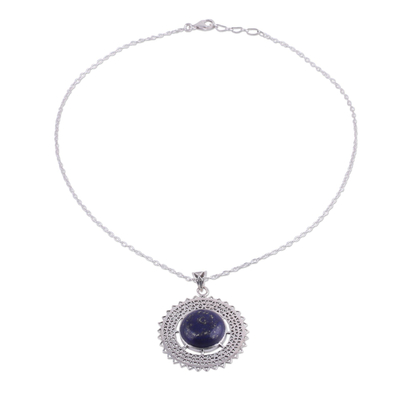 Lapis Lazuli and Sterling Silver Necklace from India