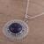 Lapis lazuli pendant necklace, 'Triangular Sun Rays' - Lapis Lazuli and Sterling Silver Necklace from India