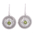 Peridot dangle earrings, 'Green Suns' - Peridot and Sterling Silver Dangle Earrings from India