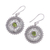 Peridot dangle earrings, 'Green Suns' - Peridot and Sterling Silver Dangle Earrings from India