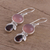 Ohrhänger aus Granat und Chalcedon - Ohrhänger aus Granat und rosa Chalcedon aus Indien