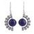 Lapis lazuli dangle earrings, 'Bubbly Half Moons' - Lapis Lazuli Bubbly Dangle Earrings from India