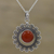 Halskette mit Karneol-Anhänger - Halskette mit sprudelndem Anhänger aus Karneol und Silber aus Indien
