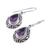 Amethyst dangle earrings, 'Lilac Shimmer' - Teardrop Amethyst Dangle Earrings from India (image 2d) thumbail