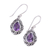 Amethyst dangle earrings, 'Lilac Shimmer' - Teardrop Amethyst Dangle Earrings from India (image 2e) thumbail