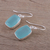 Chalcedony dangle earrings, 'Soft Blue' - Blue Chalcedony and Silver Dangle Earrings from India (image 2b) thumbail