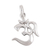 Sterling silver pendant, 'Majestic Om' - High-Polish Sterling Silver Om Pendant from India (image 2a) thumbail