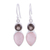 Rose quartz and smoky quartz dangle earrings, 'Dazzling Alliance' - Rose and Smoky Quartz Dangle Earrings from India thumbail