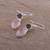 Rose quartz and smoky quartz dangle earrings, 'Dazzling Alliance' - Rose and Smoky Quartz Dangle Earrings from India (image 2c) thumbail