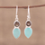Chalcedony and smoky quartz dangle earrings, 'Dazzling Alliance' - Chalcedony and Smoky Quartz Dangle Earrings from India (image 2) thumbail